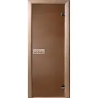 дверь бронза матовое 190*70, 6 мм, 2 петли, коробка хвоя. банный эксперт