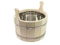 Шайка 10л с нержавеющей вставкой, Банный Эксперт шайка 10л с нержавеющей вставкой, банный эксперт