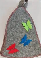 Шапка для бани Полёт бабочек, серая, Жар-Банька шапка для бани полёт бабочек, серая, жар-банька