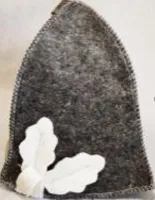 Шапка для бани С дубовыми листочками, серая, Жар-Банька шапка для бани с дубовыми листочками, серая, жар-банька