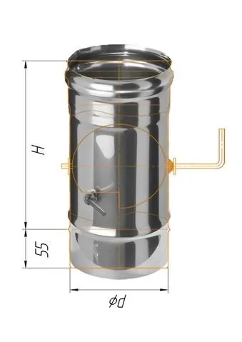Заслонка Феррум (шибер поворотный) нержавеющая (430/0,8мм), ф115 заслонка феррум (шибер поворотный) нержавеющая (430/0,8мм), ф115