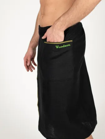 Килт мужской черный лен с цветной полосой Woodson килт мужской черный лен с цветной полосой woodson