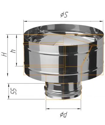 Зонт Феррум нержавеющий (430/0,5 мм) ф115 с ветрозащитой по воде зонт феррум нержавеющий (430/0,5 мм) ф115 с ветрозащитой по воде