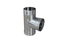 Тройник Феррум угол 90°, нержавеющий (430/0,8мм), ф115, по дыму тройник феррум угол 90°, нержавеющий (430/0,8мм), ф115, по дыму