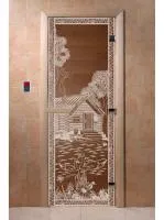 Дверь "Банька в лесу" (бронза) 180х70, коробка ольха. Банный Эксперт дверь "банька в лесу" (бронза) 180х70, коробка ольха. банный эксперт