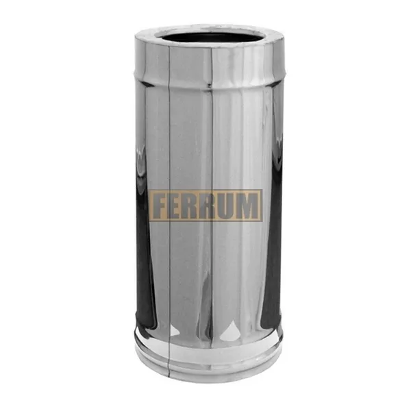 дымоход феррум утепленный нержавеющий (430/0,8мм)/зеркальный нержавеющий ф130/200 l=0,5 м по воде