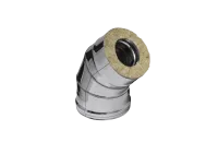 колено феррум утепленное угол 135° нержавеющее (430/0,8мм)/зеркальное, ф115/200, по воде