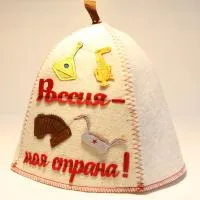 Шапка банная с аппликацией "Россия - моя страна" шапка банная с аппликацией "россия - моя страна"
