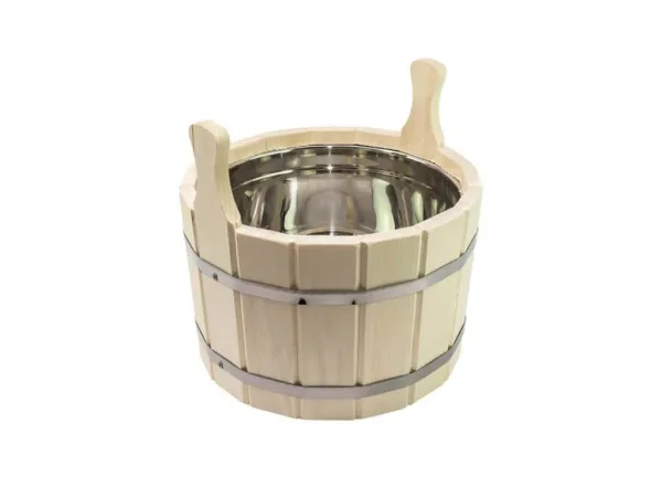 шайка 10л с нержавеющей вставкой, банный эксперт