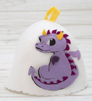 Шапка для бани детская (до 6 лет) с аппликацией "А подарочки принесли?", лавандовый, НМ шапка для бани детская (до 6 лет) с аппликацией "а подарочки принесли?", лавандовый, нм